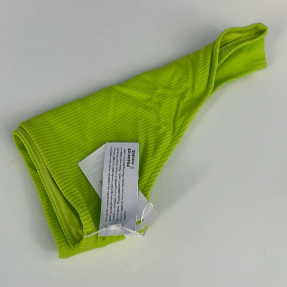 Frankie’s high leg green authentic swim bottom Jenna ribb chartreuse apple XS